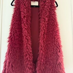 Ashley By 26 International Burgundy Fuzzy Vest
